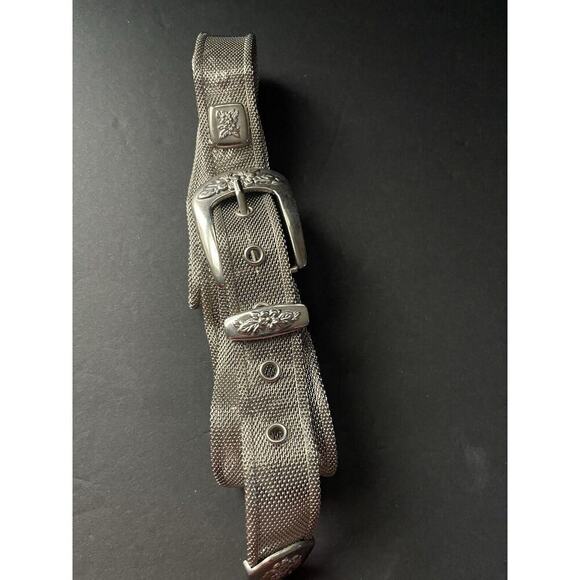 Womens Silver Tone Mesh Belt Plus Up To 42” Cowgirl Rodeo Southwestern Concho - Picture 2 of 7